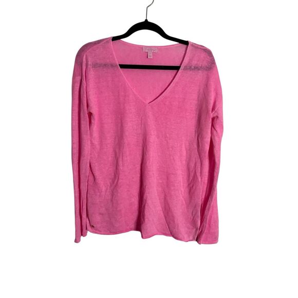 Lilly Pulitzer-Taryn Linen V Neck Pullover Sweater - Picture 2 of 6